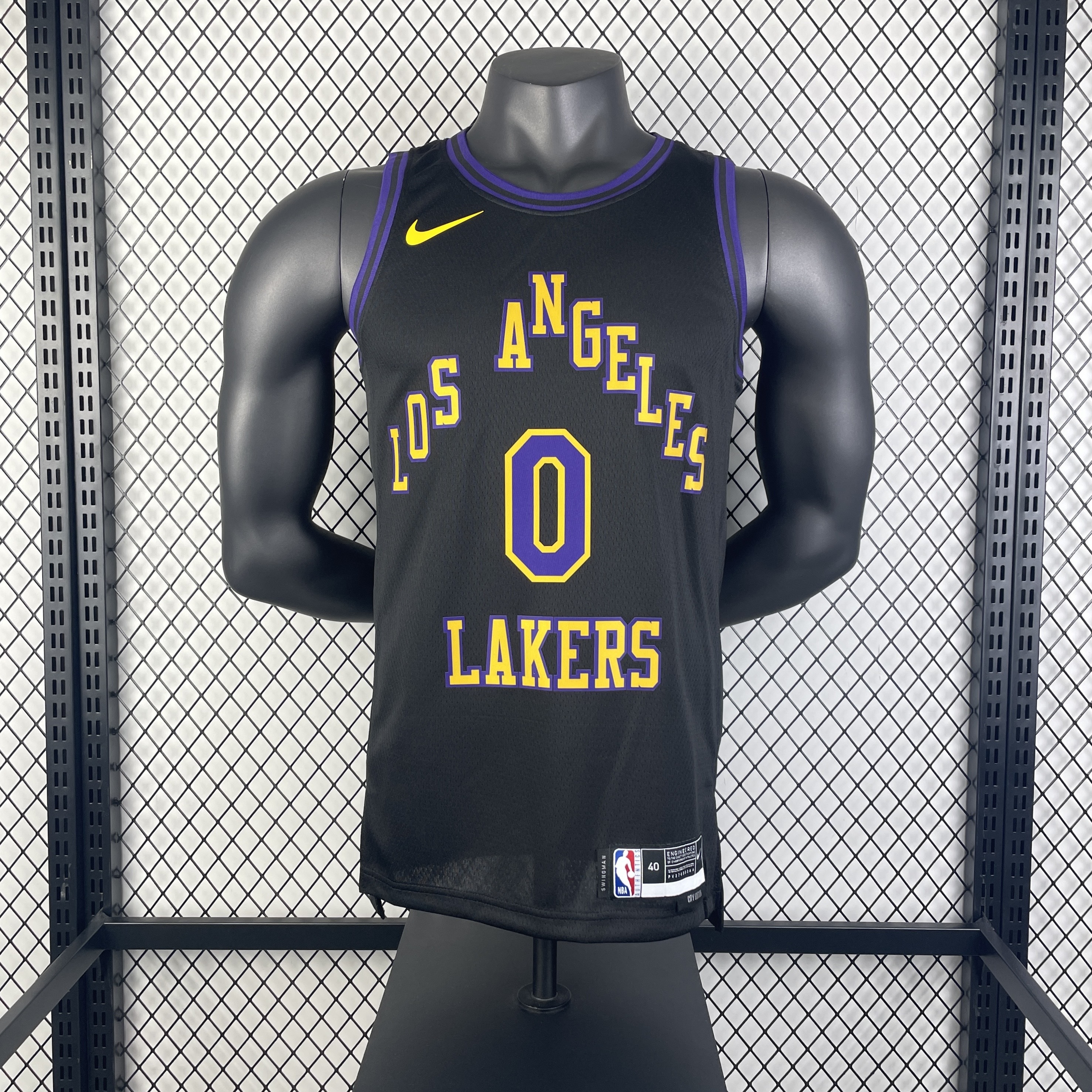 Men Los Angeles Lakers #0 Westbrook black 2025 NBA  jersey->los angeles lakers->NBA Jersey